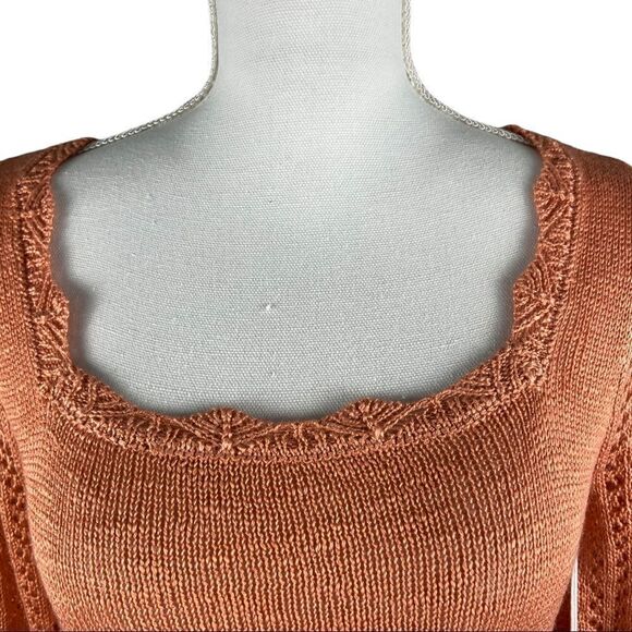 Lauren Conrad Knit Blush Crepe Long Sleeve Acrylic Sweater - Picture 7 of 9